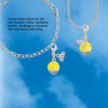 Silver Plated Yellow Softball with Stitching Spinner - Silver Plated Clip on Charm with Mini Year 2026