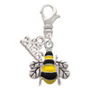 Silver Plated Enamel Bee - Silver Plated Clip on Charm with Mini Year 2026: Year to Remember Jewelry Gift - Celebrations