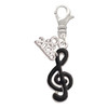 Silver Plated Black Clef - Silver Plated Clip on Charm with Mini Year 2026: Year to Remember Jewelry Gift - Celebrations