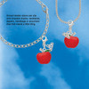 Silver Plated Large Red Apple - Silver Plated Clip on Charm with Mini Year 2026