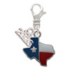 Silver Plated Enamel Lone Star Texas - Silver Plated Clip on Charm with Mini Year 2026: Year to Remember Jewelry Gift - Celebrations