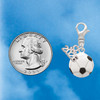 Silver Plated Large Enamel Soccer ball - Silver Plated Clip on Charm with Mini Year 2026 Jewelry Ideas and Examples