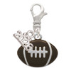 Silver Plated Large Enamel Football - Silver Plated Clip on Charm with Mini Year 2026: Year to Remember Jewelry Gift - Celebrations