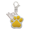 Silver Plated Large Yellow Paw - Silver Plated Clip on Charm with Mini Year 2026: Year to Remember Jewelry Gift - Celebrations