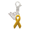 Silver Plated Yellow Ribbon - Silver Plated Clip on Charm with Mini Year 2026: Year to Remember Jewelry Gift - Celebrations