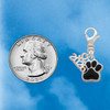 Silver Plated Small Black Paw - Silver Plated Clip on Charm with Mini Year 2026 Jewelry Ideas and Examples