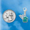 Silver Plated Small Teal Paw - Silver Plated Clip on Charm with Mini Year 2026 Jewelry Ideas and Examples