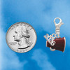 Silver Plated Small Maroon Megaphone - Silver Plated Clip on Charm with Mini Year 2026 Jewelry Ideas and Examples