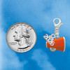 Silver Plated Small Orange Megaphone - Silver Plated Clip on Charm with Mini Year 2026 Jewelry Ideas and Examples