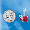 Silver Plated Small Red Megaphone - Silver Plated Clip on Charm with Mini Year 2026 Jewelry Ideas and Examples