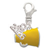Silver Plated Small Yellow Megaphone - Silver Plated Clip on Charm with Mini Year 2026: Year to Remember Jewelry Gift - Celebrations