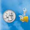 Silver Plated Small Yellow Megaphone - Silver Plated Clip on Charm with Mini Year 2026 Jewelry Ideas and Examples