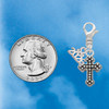 Silver Plated Small Botonee Cross with Beaded Decoration - Silver Plated Clip on Charm with Mini Year 2026 Jewelry Ideas and Examples