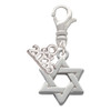 Silver Plated Star Of David - Silver Plated Clip on Charm with Mini Year 2026: Year to Remember Jewelry Gift - Celebrations
