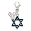 Silver Plated Blue Star Of David - Silver Plated Clip on Charm with Mini Year 2026: Year to Remember Jewelry Gift - Celebrations