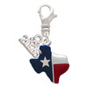 Silver Plated Red and Blue Texas - Silver Plated Clip on Charm with Mini Year 2026: Year to Remember Jewelry Gift - Celebrations