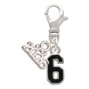 Silver Plated Black Number - 6 - Silver Plated Clip on Charm with Mini Year 2026: Year to Remember Jewelry Gift - Celebrations