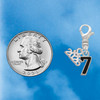 Silver Plated Black Number - 7 - Silver Plated Clip on Charm with Mini Year 2026 Jewelry Ideas and Examples