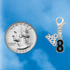 Silver Plated Black Number - 8 - Silver Plated Clip on Charm with Mini Year 2026 Jewelry Ideas and Examples