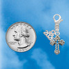 Silver Plated Antiqued Budded Cross - Silver Plated Clip on Charm with Mini Year 2026 Jewelry Ideas and Examples