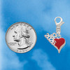 Silver Plated Small Long Red Heart - Silver Plated Clip on Charm with Mini Year 2026 Jewelry Ideas and Examples