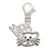 Silver Plated Open Cat Face - Silver Plated Clip on Charm with Mini Year 2026: Year to Remember Jewelry Gift - Celebrations