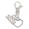 Silver Plated Mini Outline Heart - Silver Plated Clip on Charm with Mini Year 2026: Year to Remember Jewelry Gift - Celebrations
