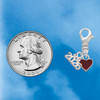 Silver Plated Mini Two Sided Maroon Heart - Silver Plated Clip on Charm with Mini Year 2026 Jewelry Ideas and Examples