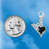 Silver Plated Small Long Black Heart - Silver Plated Clip on Charm with Mini Year 2026 Jewelry Ideas and Examples