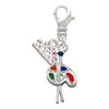 Silver Plated Paint Palette - Silver Plated Clip on Charm with Mini Year 2026: Year to Remember Jewelry Gift - Celebrations