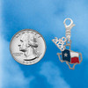 Silver Plated Texas Outline with Flag - Silver Plated Clip on Charm with Mini Year 2026 Jewelry Ideas and Examples
