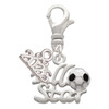 Silver Plated All Star - Soccer ball - Silver Plated Clip on Charm with Mini Year 2026: Year to Remember Jewelry Gift - Celebrations