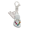 Silver Plated Multicolored Crystal Flip Flop - Silver Plated Clip on Charm with Mini Year 2026: Year to Remember Jewelry Gift - Celebrations