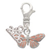 Silver Plated Small Pink Butterfly - Silver Plated Clip on Charm with Mini Year 2026: Year to Remember Jewelry Gift - Celebrations