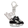 Silver Plated Black Ice Skates - Silver Plated Clip on Charm with Mini Year 2026: Year to Remember Jewelry Gift - Celebrations