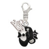 Silver Plated Black Enamel Tap Shoes - Silver Plated Clip on Charm with Mini Year 2026: Year to Remember Jewelry Gift - Celebrations