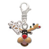 Silver Plated Reindeer with Christmas Lights - Silver Plated Clip on Charm with Mini Year 2026: Year to Remember Jewelry Gift - Celebrations