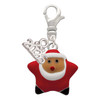 Silver Plated Red Star Santa - Silver Plated Clip on Charm with Mini Year 2026: Year to Remember Jewelry Gift - Celebrations