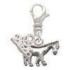 Silver Plated Horse - Outline - Silver Plated Clip on Charm with Mini Year 2026: Year to Remember Jewelry Gift - Celebrations