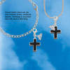 Silver Plated Large Black Enamel Cross with Decorated Sides - Silver Plated Clip on Charm with Mini Year 2026