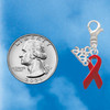 Silver Plated Red Ribbon - Silver Plated Clip on Charm with Mini Year 2026 Jewelry Ideas and Examples