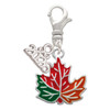 Silver Plated Large Orange Fall Leaf - Silver Plated Clip on Charm with Mini Year 2026: Year to Remember Jewelry Gift - Celebrations