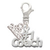 Silver Plated #1 Coach - Silver Plated Clip on Charm with Mini Year 2026: Year to Remember Jewelry Gift - Celebrations