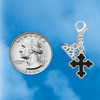 Silver Plated Small Black Enamel Botonee Cross - Silver Plated Clip on Charm with Mini Year 2026 Jewelry Ideas and Examples