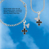 Silver Plated Small Black Enamel Botonee Cross - Silver Plated Clip on Charm with Mini Year 2026