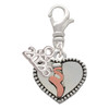 Silver Plated Ballet Shoe in Heart - Silver Plated Clip on Charm with Mini Year 2026: Year to Remember Jewelry Gift - Celebrations