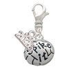 Silver Plated Volleyball - ''Spike It'' - Silver Plated Clip on Charm with Mini Year 2026: Year to Remember Jewelry Gift - Celebrations