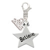 Silver Plated Believe Star - Silver Plated Clip on Charm with Mini Year 2026: Year to Remember Jewelry Gift - Celebrations
