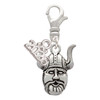 Silver Plated Large Viking - Mascot - Silver Plated Clip on Charm with Mini Year 2026: Year to Remember Jewelry Gift - Celebrations