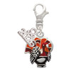 Silver Plated Enamel Turkey - Silver Plated Clip on Charm with Mini Year 2026: Year to Remember Jewelry Gift - Celebrations